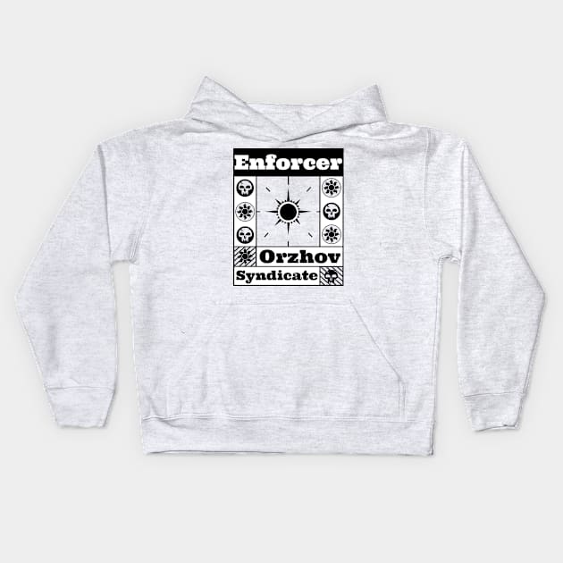 Orzhov Syndicate | Enforcer | MTG Guild Black & White on Grey Design Kids Hoodie by ChristophZombie